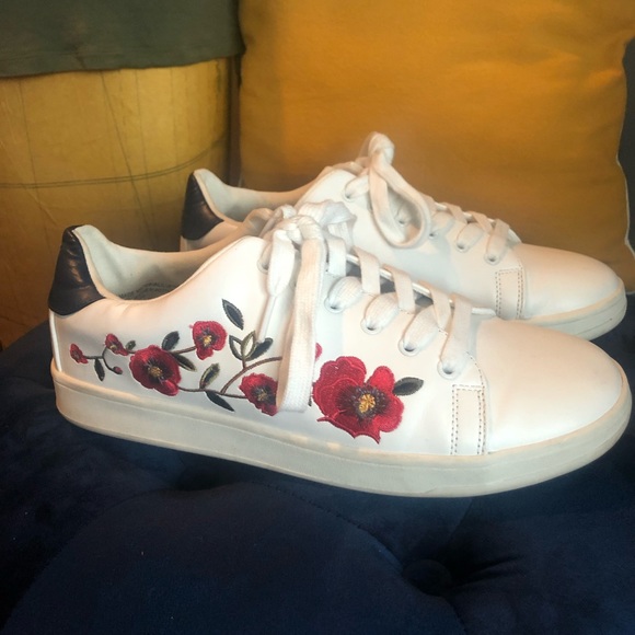 a new day Shoes - A New Day - Floral Embroidered Sneakers - Size 9
